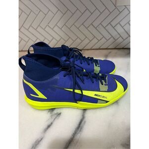 Nike Mercurial Vapor 15 Youth 4.5Y Indoor Soccer Shoes Blue Volt Futsal IC